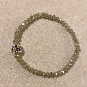 Hand crafted Happy Buddha Beaded Bracelet with Silver Charm